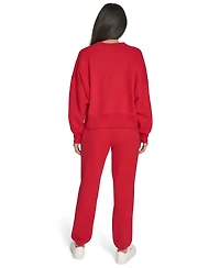 Calvin Klein Women's Performance Flocked Logo Pull-On Sweatshirt