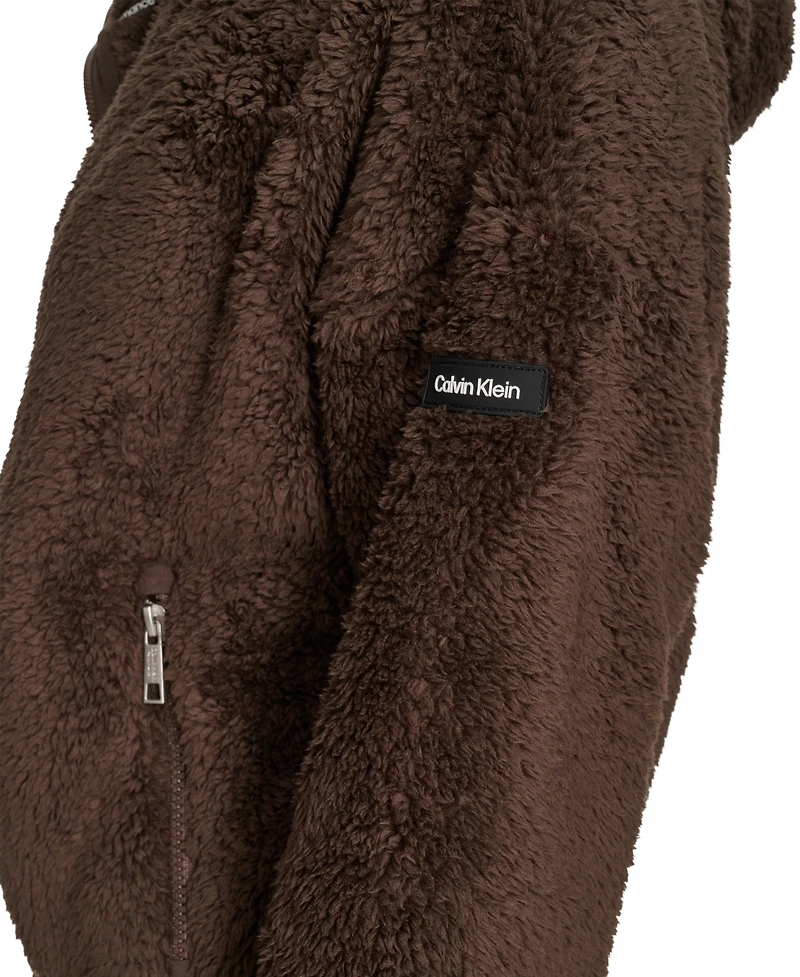 Calvin Klein Women's Performance Oversized Hooded Sherpa Jacket