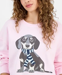 Grayson Threads, The Label Juniors' Dachshund Fleece Crewneck Sweatshirt