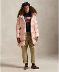 Polo Ralph Lauren Girls 7-16 Metallic Hooded Long Sleeves Jacket