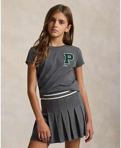 Polo Ralph Lauren Girls 7-16 Letterman Short Sleeve T-Shirt