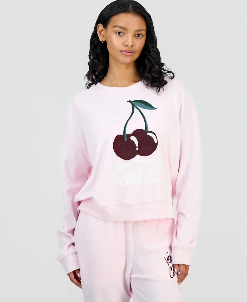 Grayson Threads, The Label Women's Embroidered Cherries Sweatshirt