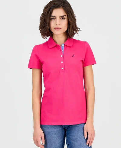 Nautica Jeans Women's Short-Sleeve Polo-Collar Shirt