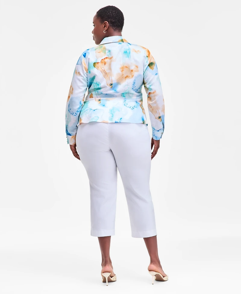 I.n.c. International Concepts Plus Mid-Rise Pull-On Capri Pants, Created for Macy's