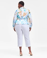 I.n.c. International Concepts Plus Mid-Rise Pull-On Capri Pants, Created for Macy's