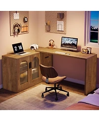 Tribesigns L-Shaped Gaming Desk with Storage Drawers,L-Shaped Computer Desk