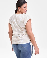 I.n.c. Plus Printed Side-Tie Sleeveless Top, Macy's Exclusive