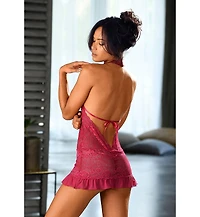 Lascana Women's Plunge Halter Lace Teddy