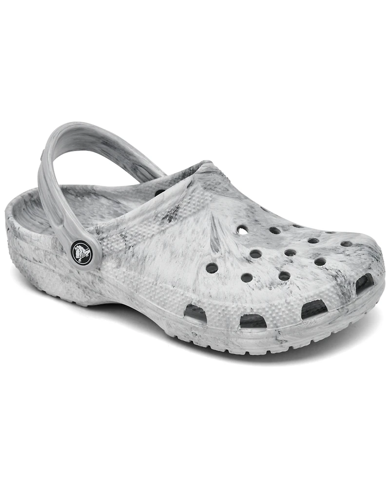 Crocs Big Kids Classic Watercolor Marble Clog Sandals from Finish Line