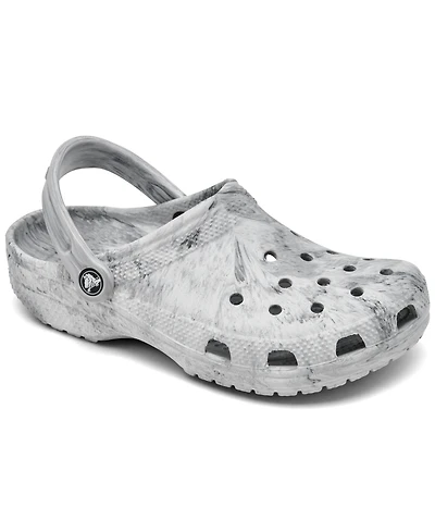Crocs Big Kids Classic Watercolor Marble Clog Sandals from Finish Line