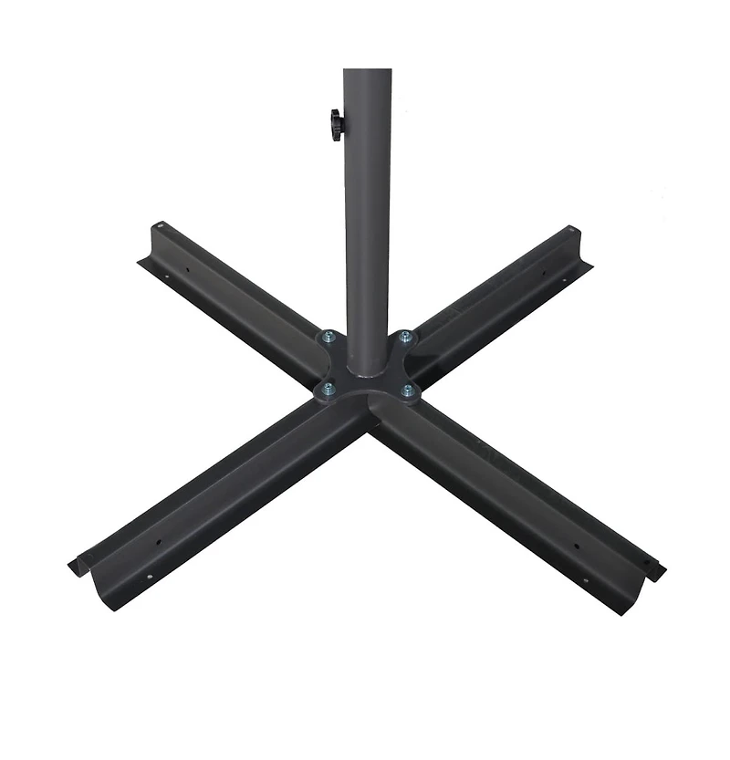 Garden Parasol Black Polyester fabric with Pa coating, Aluminum