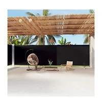 Side Awning Black 100% polyester with Pu coating, steel, aluminum