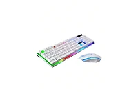 Usb Wired Keyboard and Mouse Set - Mechanical Feel Backlit Keyboard and Ergonomic Mouse, White