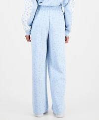 Tinseltown Juniors' High-Rise Wide-Leg Scuba Pants