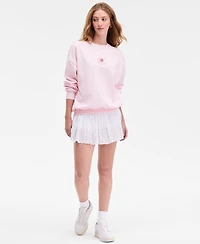 Just Polly Juniors' Long-Sleeve Beaded Crewneck Sweatshirt