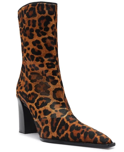 Schutz Women's Raffaela Animal Print Pointy Toe Dress Booties