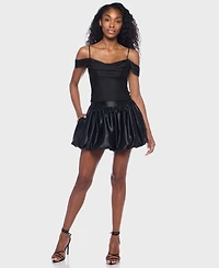 Alex & Sophia Women's A-Line Mini Bubble Skirt