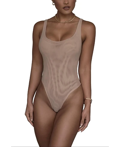 Jluxlabel Women's Mesh Essentials Tank Bodysuit Undergarment