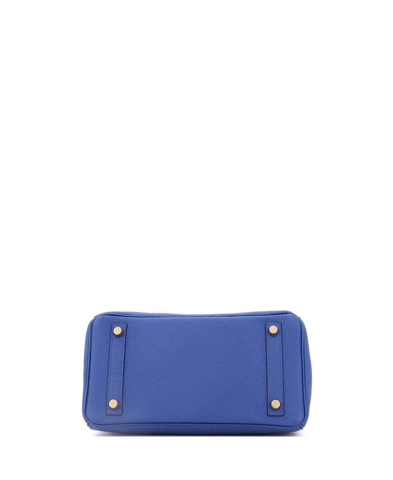 Pre-Owned Hermes irkin 25 Handbag Blue Togo with Gold Hardware
