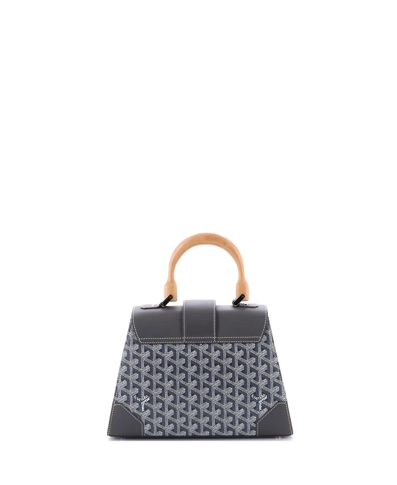 Pre-Owned Goyard Pm Saigon Top Handle Bag Coated Canvas with Leather