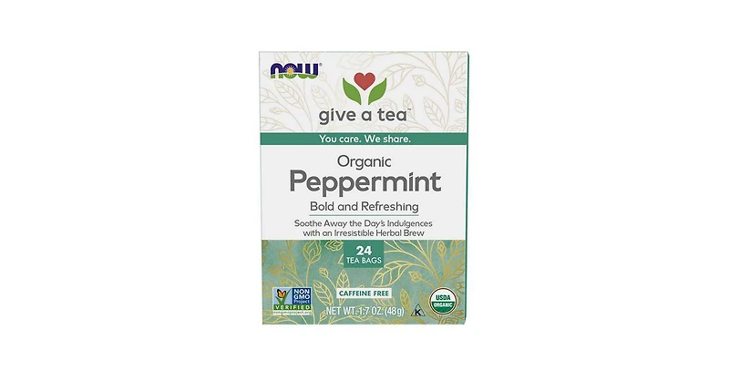 Now Foods Peppermint Tea, 24 Bags