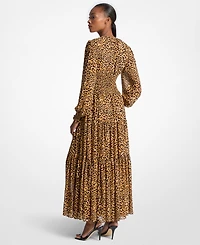 Michael Kors Women's Long Sleeve Smocked Maxi Dress