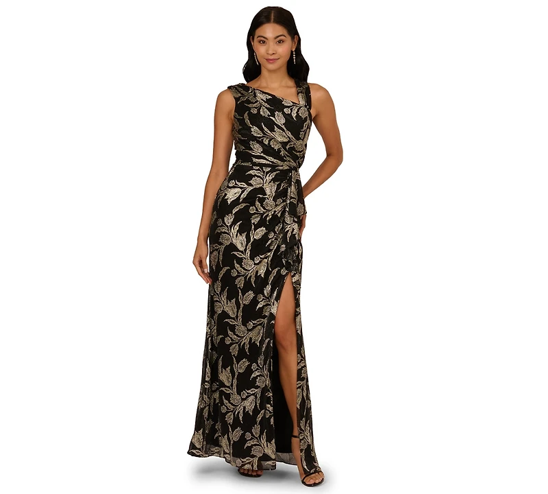 Adrianna Papell Women's Crinkle Sleeveless Gown