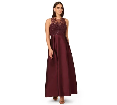 Adrianna Papell Women's Beaded Taffeta Ball Gown