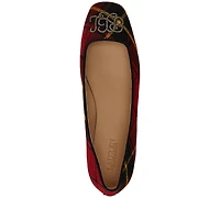 Lauren Ralph Women's Emellie Logo Plaid Ballet Flats