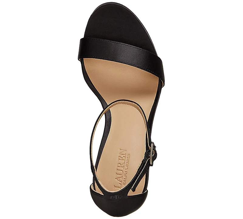 Lauren Ralph Women's Allie Pave-Buckle Satin Sandals