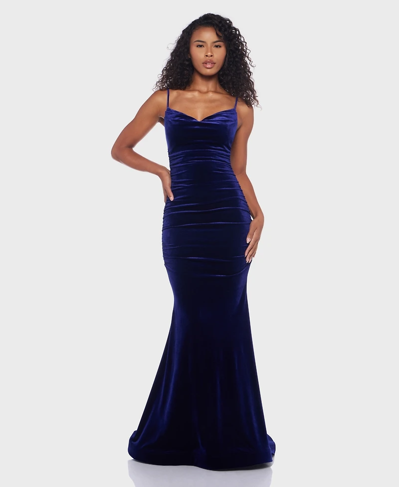 Alex & Sophia Juniors' Spaghetti-Strap Sweetheart Long Dress