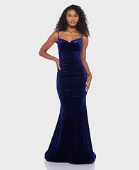 Alex & Sophia Juniors' Spaghetti-Strap Sweetheart Long Dress