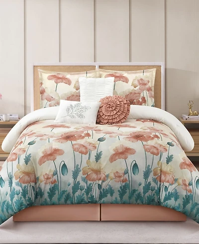 Stratford Park Jade Floral 7-Pc. Comforter Set