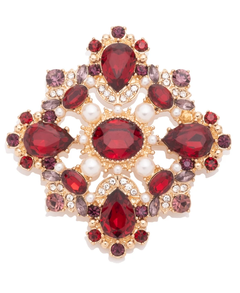 Marchesa Glass Stone Gold-Tone Holiday Stone Pin