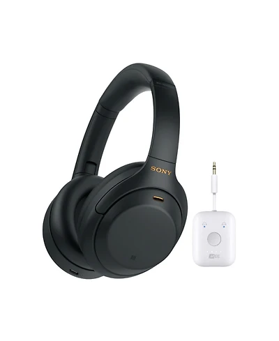 Sony Wh-1000XM4 Noise Canceling Headphones (Black) with Wireless Audio Adapter