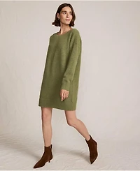 Lands' End Women's Fuzzy Bow Back Mini Sweater Dress