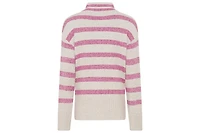 Olsen Striped 1/4 Zip Mock Neck Sweater