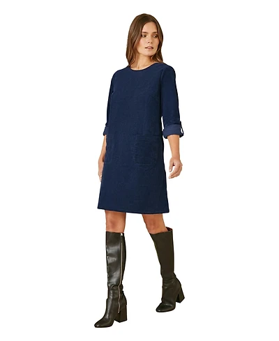 Yumi Women's Cord Tunic Dress With Pockets