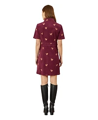 Yumi Women's Squirrel Embroidered Cord Dress