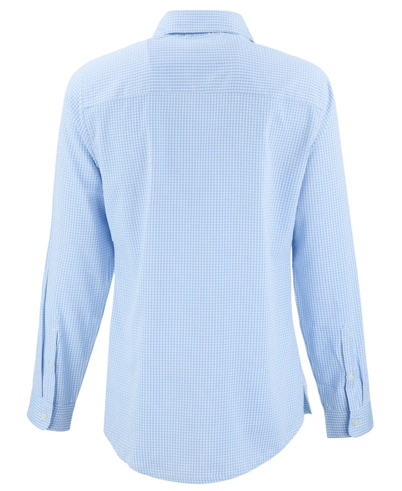 Cutter & Buck Skyline Epic Confidence Recycled Gingham Womens Long Sleeve Dress Shirt