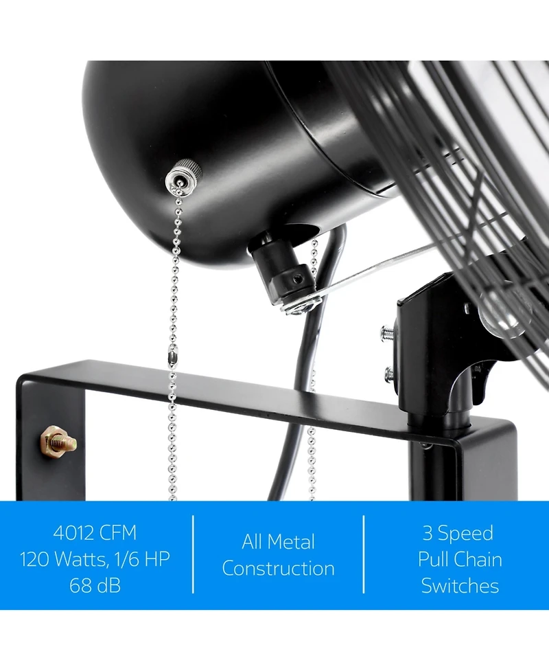 Vie Air 20 Inch Indoor Oscillating Industrial Wall Fan