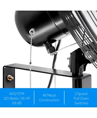 Vie Air 20 Inch Indoor Oscillating Industrial Wall Fan