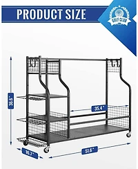 Mythinglogic Golf Storage Garage Organizer, Golf Bag Storage Stand and Other Golfing Equipment Rack, Extra Storage Rack for Golf Clubs