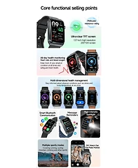 Ruxing Smart Advanced Outdoor Health Smart Bracelet with Flashlight and Continuous Monitoring -Pink