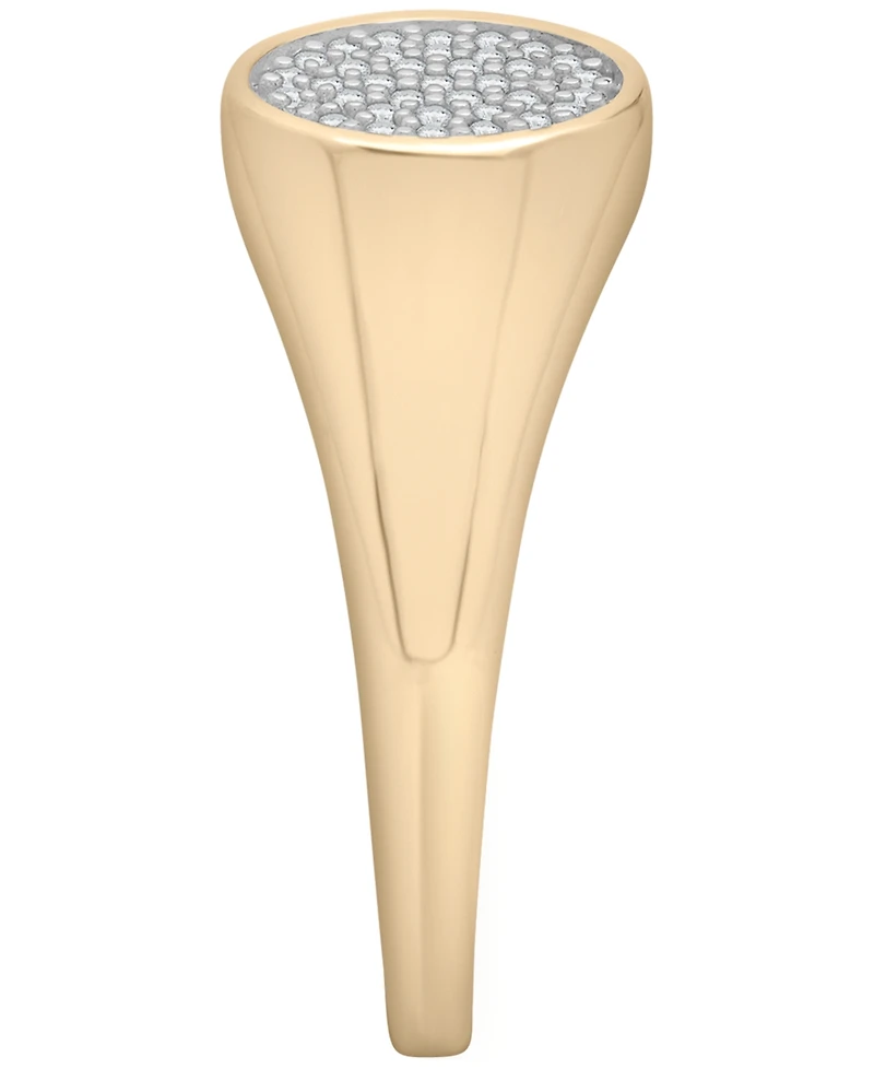 Wrapped Diamond Circle Ring (1/6 ct. t.w.) in 10K Yellow Gold with White Rhodium