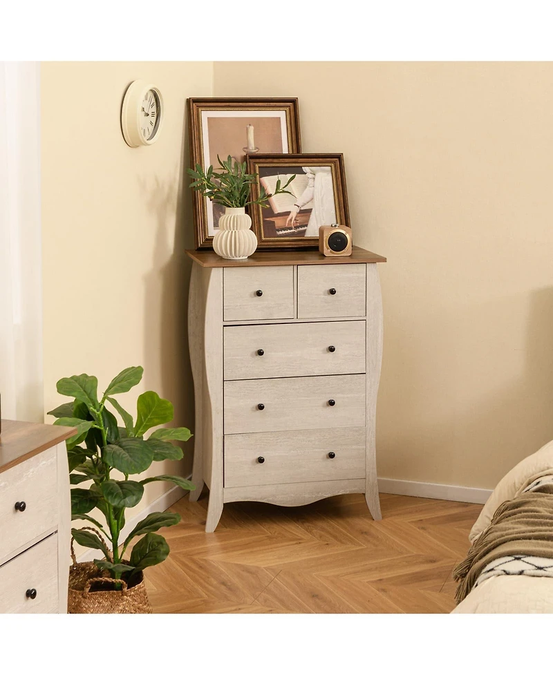 Volenca Dresser for Bedroom with 3 Folding Fabric Drawers and Anti-tipping Kit