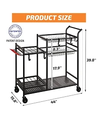 Mythinglogic Rolling Garden Tool Organizer – Rake/Shovel Rack for Garage & Shed