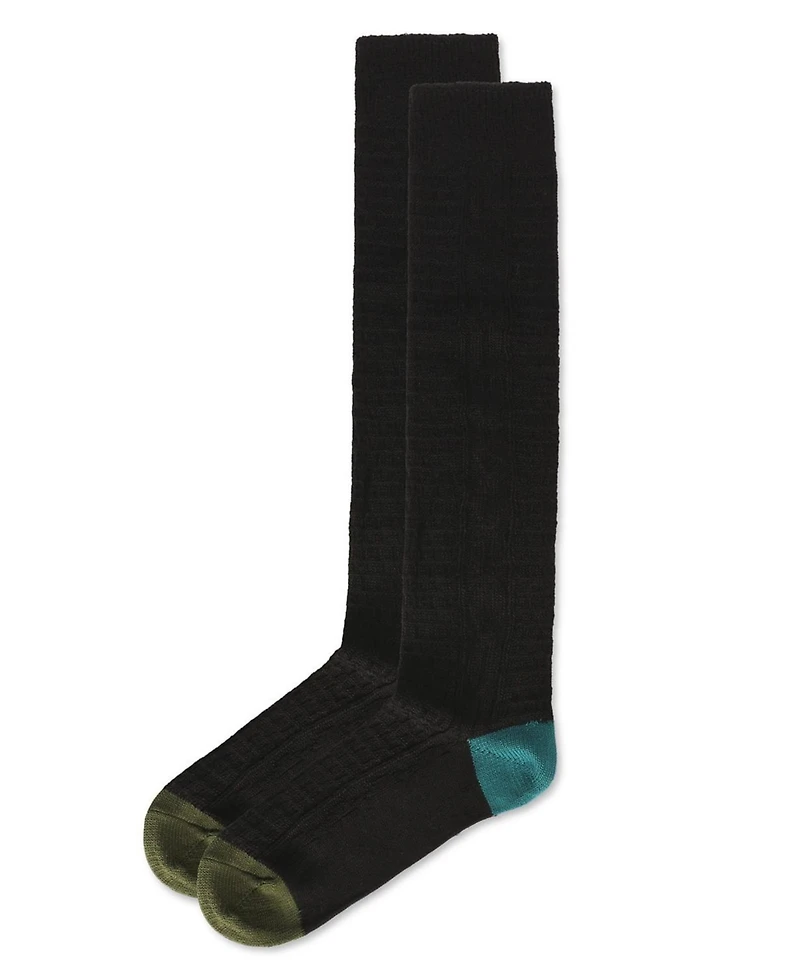 MeMoi Women's Brick Twist Crosshatch Knit Knee High Sock