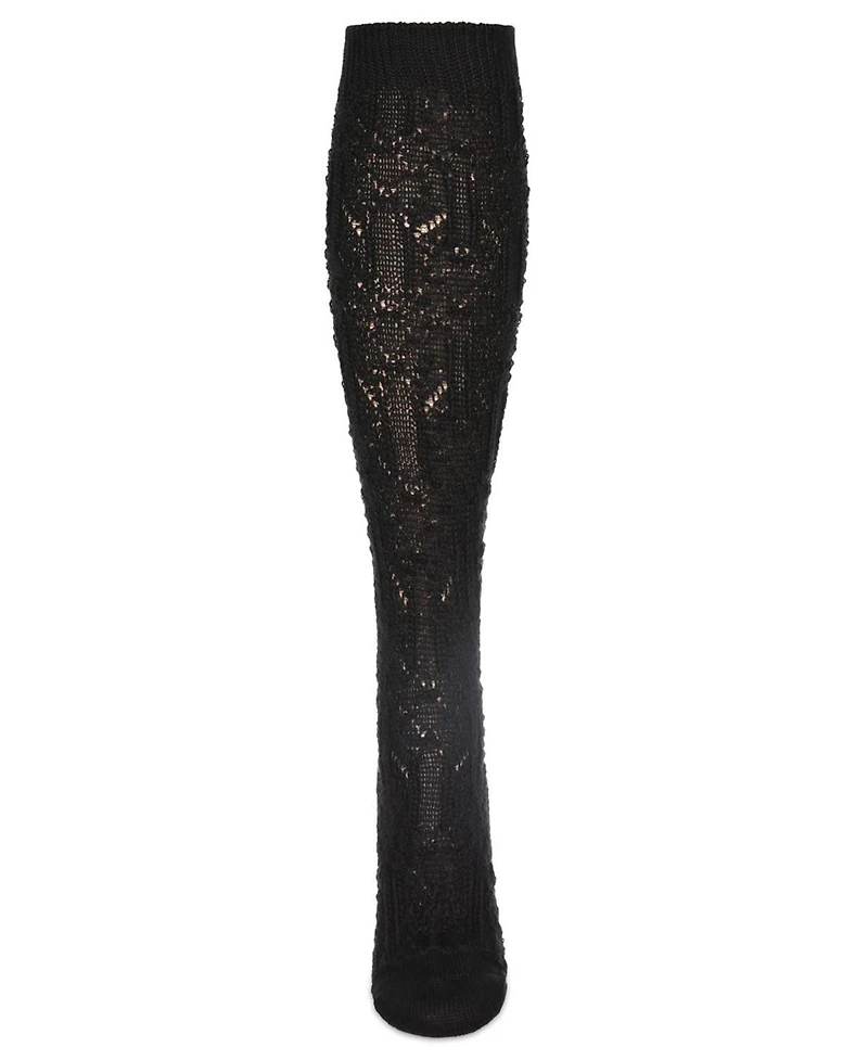 MeMoi Women's Net Flow Textured Open Knit Knee High Sock