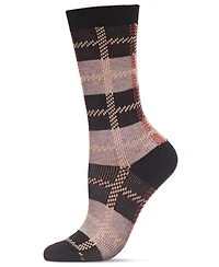 MeMoi Women's Retro Vintage Plaid Crew Socks